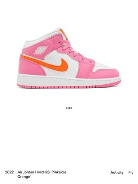 Air Jordan Mid Pinksicle Orange Kids' Pink and Orange Low-Top Sneaker